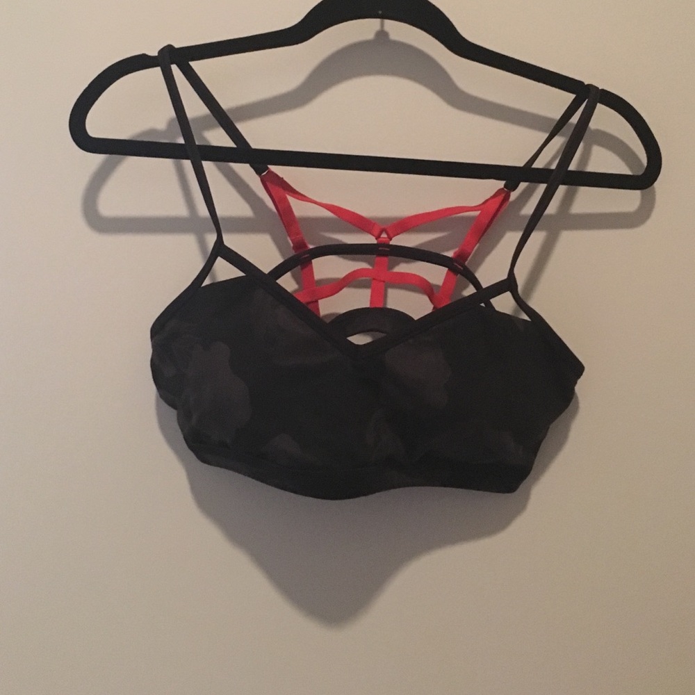 lululemon athletica Black and Red Strappy Bra